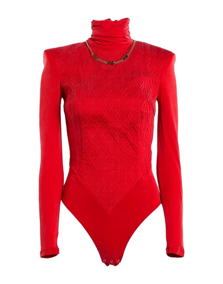 Женское боди Elisabetta Franchi с декором, красное