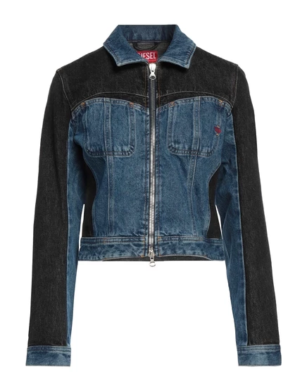 Женская джинсовая куртка Diesel двуцветная, синяя