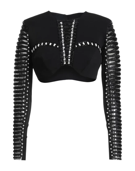 Женский укороченный топ Elisabetta Franchi, черный