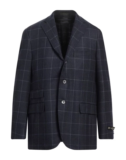 Мужской блейзер Corneliani, шерсть, клетка, темно-синий