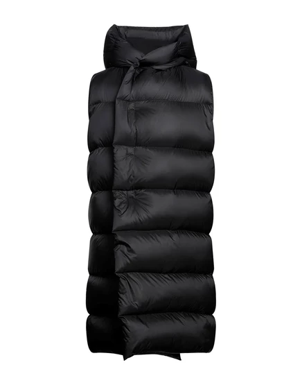 Мужской пуховик Rick Owens стеганый с капюшоном, черный