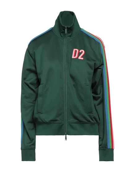 Женская толстовка DSquared2 PAPERMAG на молнии, темно-зеленая