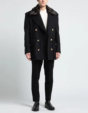 BALMAIN Пальто иссиня-чёрный