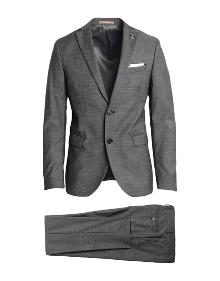 Мужской костюм Paoloni Suits шерстяной, свинцово-серый