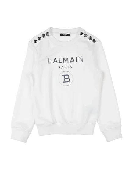 Детский свитшот Balmain Junior, молочный