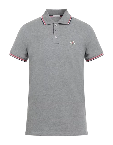 Мужское поло Moncler из пике, серое