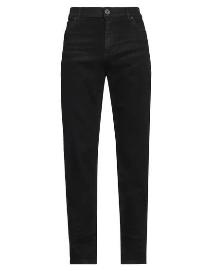 Мужские джинсы Balmain, зауженные, черные