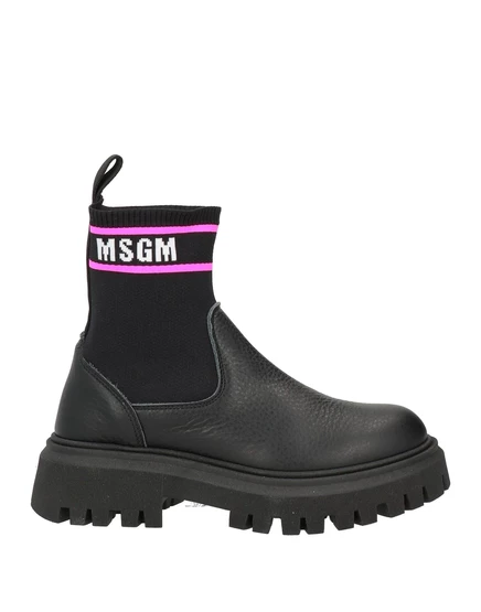 Женские ботильоны MSGM Junior кожаные, черные