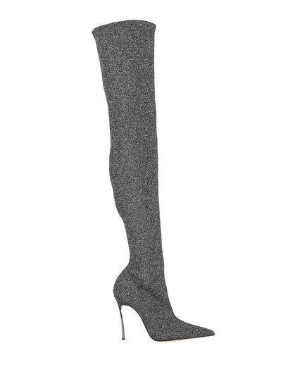 Женские ботфорты Casadei PAPERMAG, серебристые