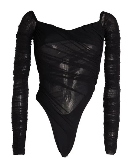 MUGLER Топ-боди чёрный