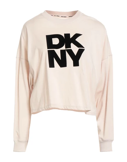 Женская футболка DKNY с длинным рукавом, бежевая