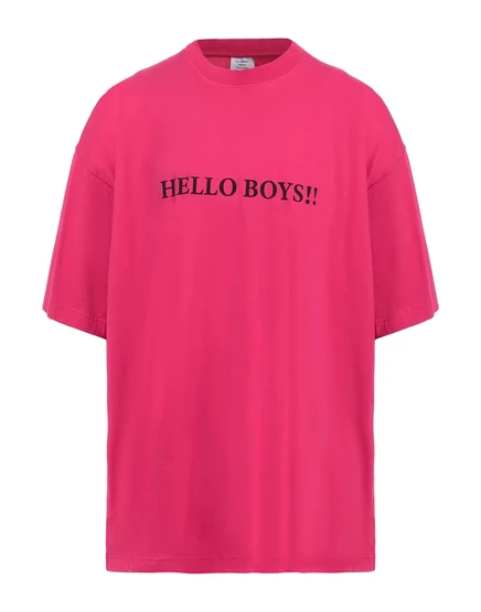 Мужская футболка VETEMENTS T-shirts оверсайз, маджента