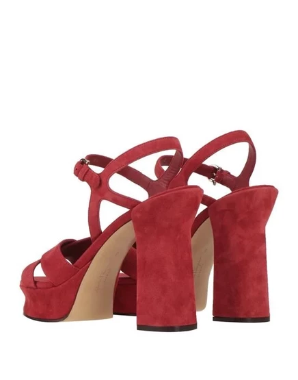 Женские сандалии Ferragamo на платформе, красные