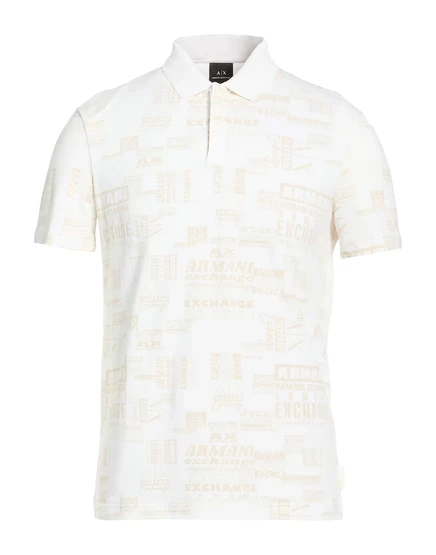 Мужское поло Armani Exchange, кремовое
