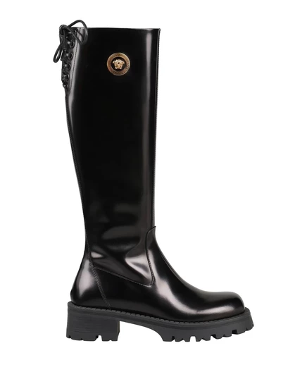 Женские ботинки Versace Papermag из кожи, черные