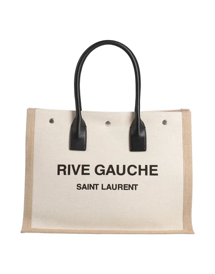 Женская сумка-тоут Saint Laurent из парусины, бежевая