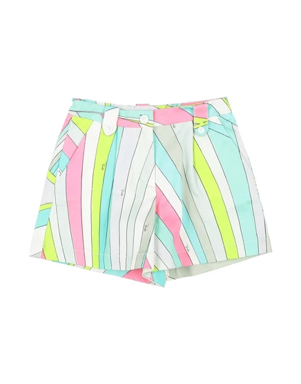 Женские шорты Pucci KIDS твил с принтом, светло-зелёные