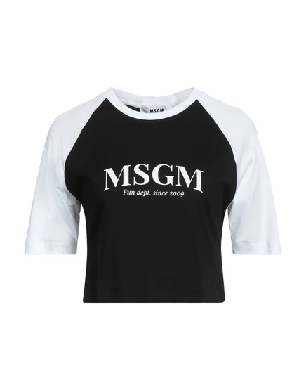 Женская укороченная футболка MSGM Wonderwoman, черная