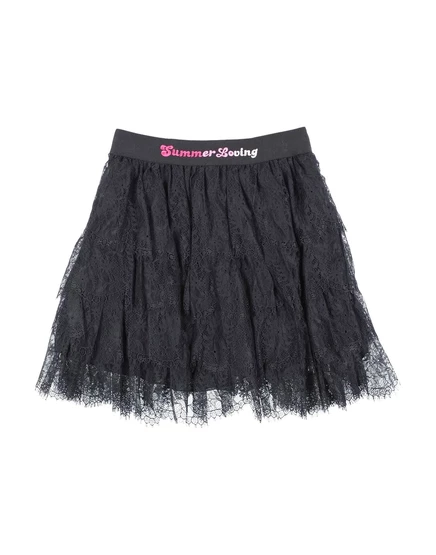 Детская юбка PINKO UP Junior, кружевная, черная
