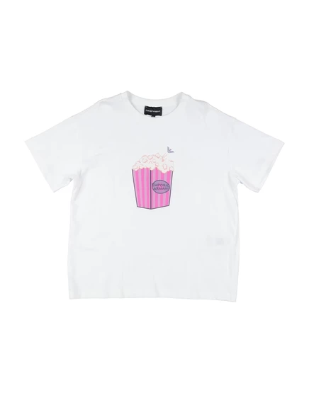 Женская футболка Emporio Armani Kids с пайетками, белая