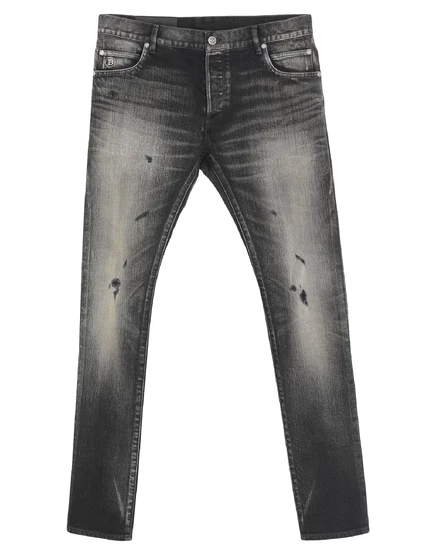 Мужские джинсы Balmain зауженные, черные