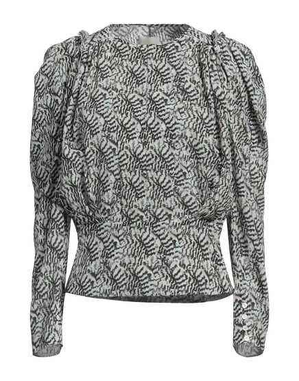 Женский топ Isabel Marant из крепа с рюшами, тёмно-зелёный