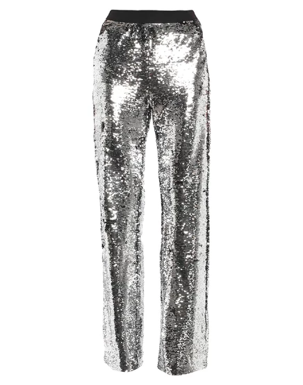 Женские брюки Golden Goose PAPERMAG с пайетками, серебристые