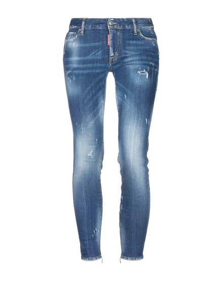 Женские джинсы Dsquared2 с эффектом потертости, синие