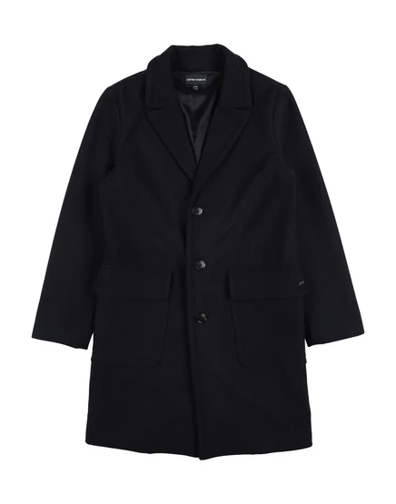 Мужское пальто Emporio Armani из шерсти, темно-синее