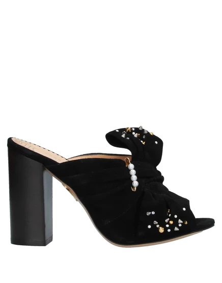 Женские сандалии Charlotte Olympia замшевые, чёрные