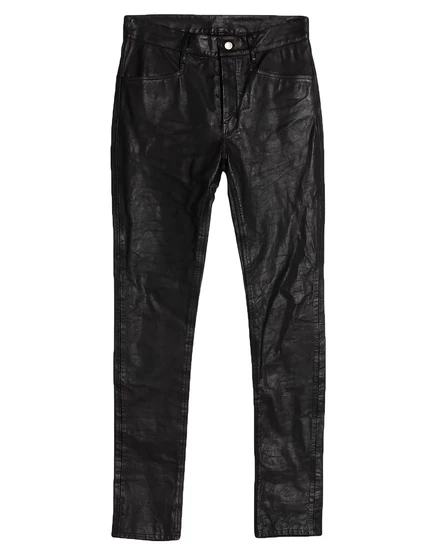 Мужские брюки-бананы Rick Owens из кожи, чёрные