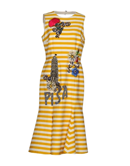 Женское платье Dolce & Gabbana, полосатое, белое