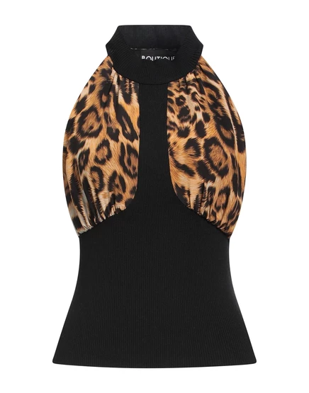 Женский топ Boutique Moschino JADR леопардовый, черный