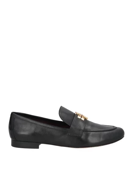 Женские мокасины Tory Burch кожа с логотипом, черные