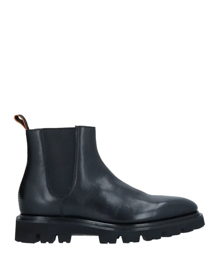 Мужские ботинки челси Santoni из текстурированной кожи, черные