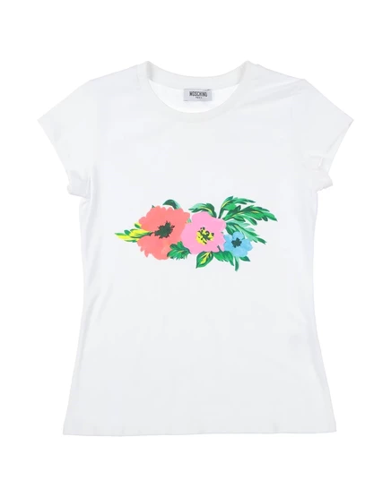 Женская футболка MOSCHINO teen из джерси, белая