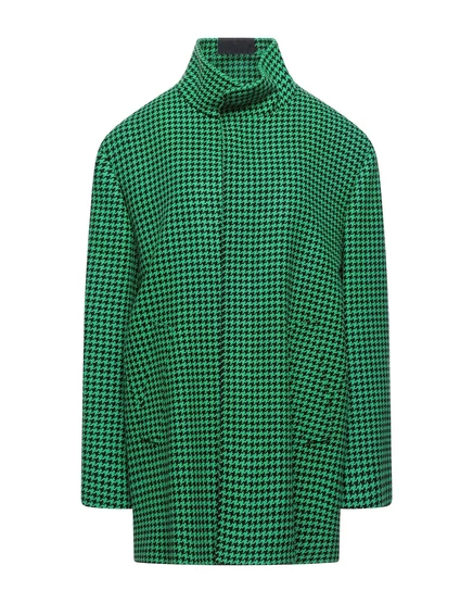 Женское пальто Balenciaga mister_saving_10, гусиные лапки, зеленое