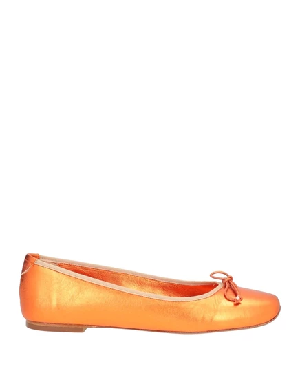 Женские балетки Casadei, кожаные, оранжевые