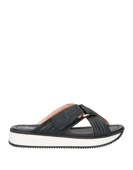 Женские сандалии Pollini WONDERWOMAN, кожаные, черные
