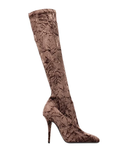Женские сапоги Saint Laurent JADR, серо-бежевые
