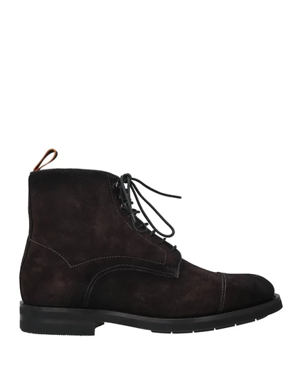 Мужские ботинки Santoni на шнуровке, тёмно-коричневые