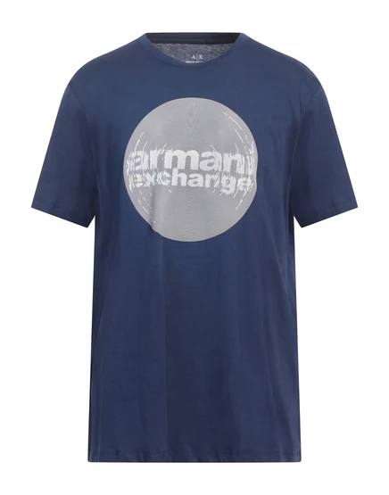 Мужская футболка Armani Exchange с принтом, тёмно-синяя