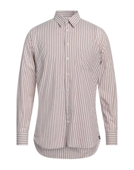 Рубашка Lardini хлопковая в полоску, сливовая