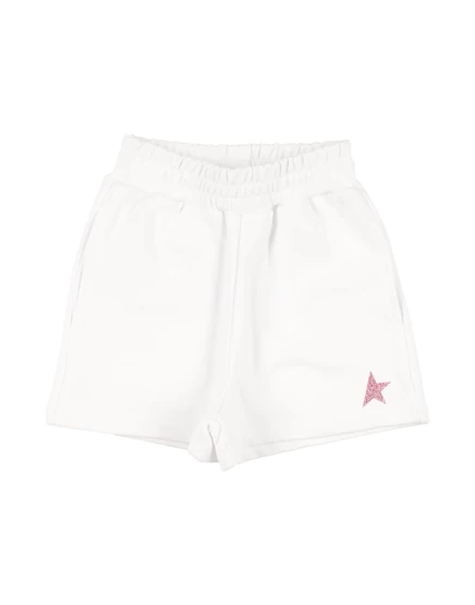 Женские шорты Golden Goose с блёстками, белые