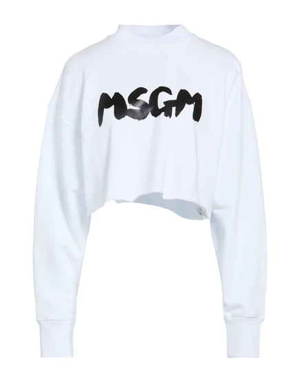 Женская футболка MSGM Papermag с принтом, белая