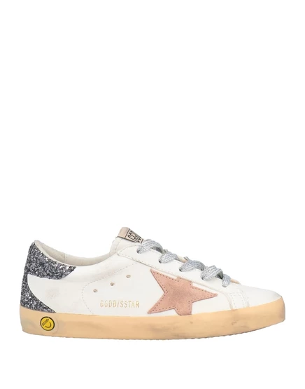 Женские кеды Golden Goose Sneakers низкие с глиттером, белые