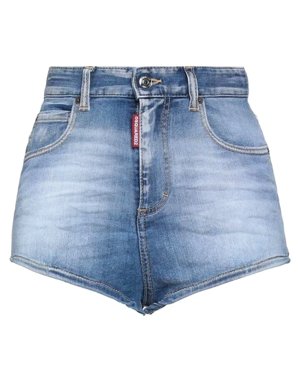 Женские джинсовые шорты DSquared2, высокая посадка, синие