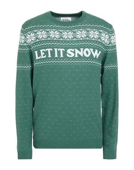 Мужской свитер Jack & Jones жаккардовый, изумрудный