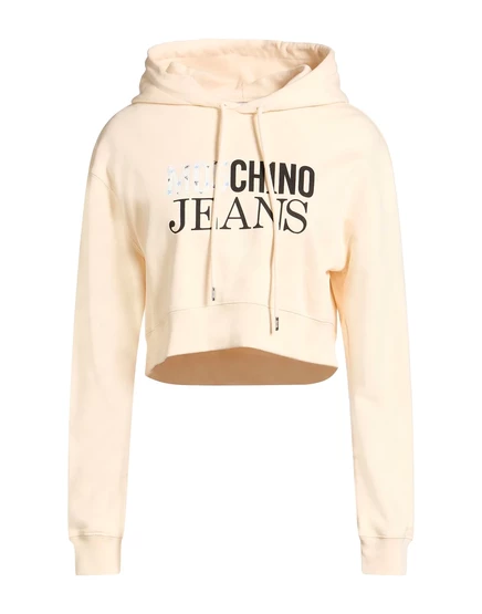 Женское худи Moschino Jeans, укороченное, молочное