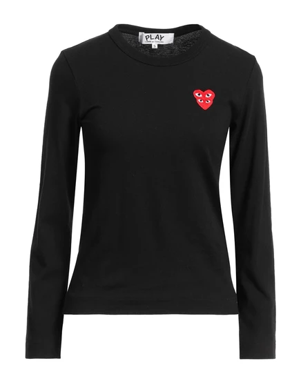 Женская футболка COMME des GARÇONS PLAY с длинным рукавом, чёрная